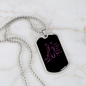Girl Loves Horses Purple in Black Horse Necklace Stainless Steel or 18k Gold Dog Tag 24" Chain-Express Your Love Gifts