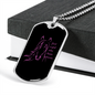 Girl Loves Horses Purple in Black Horse Necklace Stainless Steel or 18k Gold Dog Tag 24" Chain-Express Your Love Gifts
