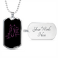 Girl Loves Horses Purple in Black Horse Necklace Stainless Steel or 18k Gold Dog Tag 24" Chain-Express Your Love Gifts