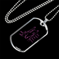 Girl Loves Horses Purple in Black Horse Necklace Stainless Steel or 18k Gold Dog Tag 24" Chain-Express Your Love Gifts