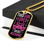 Girl Loves Mechanic Gift Stainless Steel or 18k Gold Dog Tag 24" Chain-Express Your Love Gifts