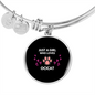 Girl Loves Ocicat Bracelet Stainless Steel or 18k Gold Circle Bangle-Express Your Love Gifts