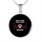 Girl Loves Ocicat Cat Circle Necklace Stainless Steel or 18k Gold 18-22-Express Your Love Gifts