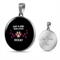 Girl Loves Ocicat Cat Circle Necklace Stainless Steel or 18k Gold 18-22-Express Your Love Gifts