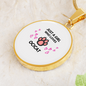 Girl Loves Ocicat Cat White Circle Necklace Stainless Steel or 18k Gold 18-22-Express Your Love Gifts