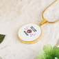 Girl Loves Ocicat Cat White Circle Necklace Stainless Steel or 18k Gold 18-22-Express Your Love Gifts