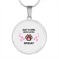 Girl Loves Ocicat Cat White Circle Necklace Stainless Steel or 18k Gold 18-22-Express Your Love Gifts