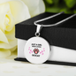 Girl Loves Ocicat Cat White Circle Necklace Stainless Steel or 18k Gold 18-22-Express Your Love Gifts