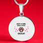 Girl Loves Ocicat Cat White Circle Necklace Stainless Steel or 18k Gold 18-22-Express Your Love Gifts