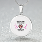 Girl Loves Ocicat Cat White Circle Necklace Stainless Steel or 18k Gold 18-22-Express Your Love Gifts