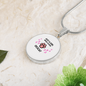 Girl Loves Ocicat Cat White Circle Necklace Stainless Steel or 18k Gold 18-22-Express Your Love Gifts