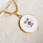 Girl Loves Ocicat Cat White Circle Necklace Stainless Steel or 18k Gold 18-22-Express Your Love Gifts