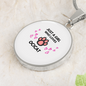 Girl Loves Ocicat Cat White Circle Necklace Stainless Steel or 18k Gold 18-22-Express Your Love Gifts