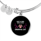 Girl Loves Oriental Cat Bracelet Stainless Steel or 18k Gold Circle Bangle-Express Your Love Gifts