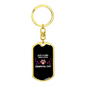 Girl Loves Oriental Cat Keychain Stainless Steel or 18k Gold Dog Tag Keyring-Express Your Love Gifts