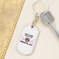 Girl Loves Oriental Cat Keychain Stainless Steel or 18k Gold Dog Tag Keyring-Express Your Love Gifts
