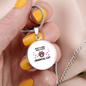 Girl loves Oriental Cat White Circle Necklace Stainless Steel or 18k Gold 18-22-Express Your Love Gifts