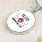 Girl loves Oriental Cat White Circle Necklace Stainless Steel or 18k Gold 18-22-Express Your Love Gifts