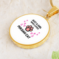 Girl Loves Persian Cat White Circle Necklace Stainless Steel or 18k Gold 18-22-Express Your Love Gifts