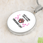 Girl Loves Persian Cat White Circle Necklace Stainless Steel or 18k Gold 18-22-Express Your Love Gifts
