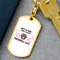 Girl Loves Ragdoll Cat White Keychain Stainless Steel or 18k Gold Dog Tag Keyring-Express Your Love Gifts