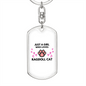 Girl Loves Ragdoll Cat White Keychain Stainless Steel or 18k Gold Dog Tag Keyring-Express Your Love Gifts