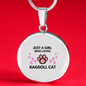 Girl Loves Rogdoll Cat Circle Necklace Stainless Steel or 18k Gold 18-22"-Express Your Love Gifts