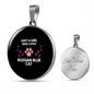 Girl Loves Russian Blue Cat Circle Necklace Stainless Steel or 18k Gold 18-22-Express Your Love Gifts