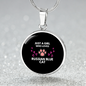 Girl Loves Russian Blue Cat Circle Necklace Stainless Steel or 18k Gold 18-22-Express Your Love Gifts