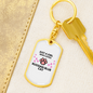 Girl Loves Russian Blue Cat Keychain Stainless Steel or 18k Gold Dog Tag Keyring-Express Your Love Gifts