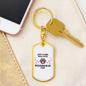 Girl Loves Russian Blue Cat Keychain Stainless Steel or 18k Gold Dog Tag Keyring-Express Your Love Gifts