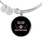 Girl Loves Scottish Fold Cat Bracelet Stainless Steel or 18k Gold Circle Bangle-Express Your Love Gifts