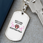 Girl Loves Scottish Fold Cat Keychain Stainless Steel or 18k Gold Dog Tag Keyring-Express Your Love Gifts