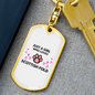 Girl Loves Scottish Fold Cat Keychain Stainless Steel or 18k Gold Dog Tag Keyring-Express Your Love Gifts