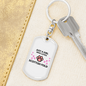 Girl Loves Scottish Fold Cat Keychain Stainless Steel or 18k Gold Dog Tag Keyring-Express Your Love Gifts