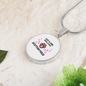 Girl loves Scottish Fold Cat White Circle Necklace Stainless Steel or 18k Gold 18-22-Express Your Love Gifts