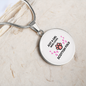 Girl loves Scottish Fold Cat White Circle Necklace Stainless Steel or 18k Gold 18-22-Express Your Love Gifts