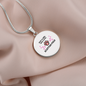 Girl loves Scottish Fold Cat White Circle Necklace Stainless Steel or 18k Gold 18-22-Express Your Love Gifts