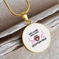 Girl loves Scottish Fold Cat White Circle Necklace Stainless Steel or 18k Gold 18-22-Express Your Love Gifts