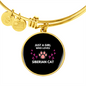 Girl Loves Siberian Cat Bracelet Stainless Steel or 18k Gold Circle Bangle-Express Your Love Gifts