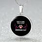 Girl Loves Siberian Cat Circle Necklace Stainless Steel or 18k Gold 18-22"-Express Your Love Gifts