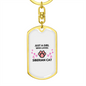 Girl Loves Siberian Cat Keychain Stainless Steel or 18k Gold Dog Tag Keyring-Express Your Love Gifts