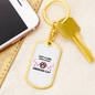 Girl Loves Siberian Cat Keychain Stainless Steel or 18k Gold Dog Tag Keyring-Express Your Love Gifts