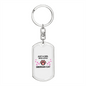 Girl Loves Siberian Cat Keychain Stainless Steel or 18k Gold Dog Tag Keyring-Express Your Love Gifts