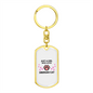 Girl Loves Siberian Cat Keychain Stainless Steel or 18k Gold Dog Tag Keyring-Express Your Love Gifts