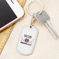Girl Loves Siberian Cat Keychain Stainless Steel or 18k Gold Dog Tag Keyring-Express Your Love Gifts