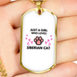 Girl Loves Siberian Cat Necklace Stainless Steel or 18k Gold Dog Tag 24-Express Your Love Gifts