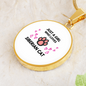 Girl loves Siberian Cat White Circle Necklace Stainless Steel or 18k Gold 18-22-Express Your Love Gifts