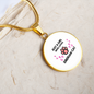 Girl loves Siberian Cat White Circle Necklace Stainless Steel or 18k Gold 18-22-Express Your Love Gifts