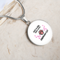 Girl loves Siberian Cat White Circle Necklace Stainless Steel or 18k Gold 18-22-Express Your Love Gifts